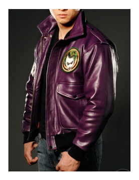 Batman Joker Goon Purple Bomber Leather Jacket
