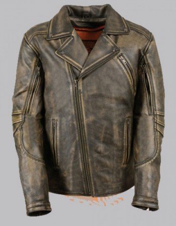 Beltless Brown Leather Motorcycle Jacket
