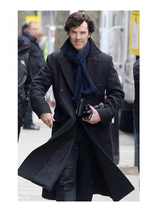 Benedict Cumberbatch Sherlock Grey Trench Coat Costume