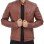 Benjamin Mens Brown Leather Cafe Racer Jacket