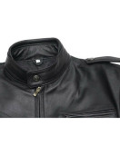 Biker Goldwing Black Leather Jacket