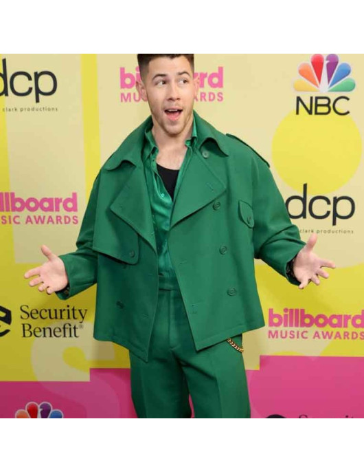 Billboard Music Awards 2021 Nick Jonas Peacoat