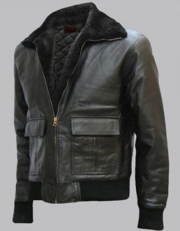 Black Bomber Leather Jacket
