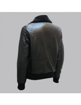 Black Bomber Leather Jacket