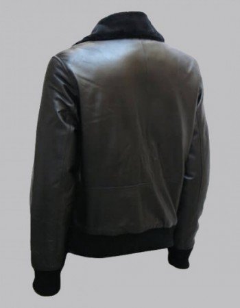 Black Bomber Leather Jacket Black Bomber Leather Jacket