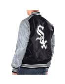 Black/Silver Chicago White Sox Renegade Varsity Satin Jacket