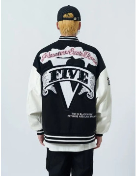 Black Work Varsity Jacket