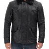 Boehmer Mens Black Shearling Leather Jacket Boehmer Mens Black Shearling Leather Jacket