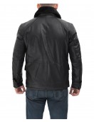 Boehmer Mens Black Shearling Leather Jacket