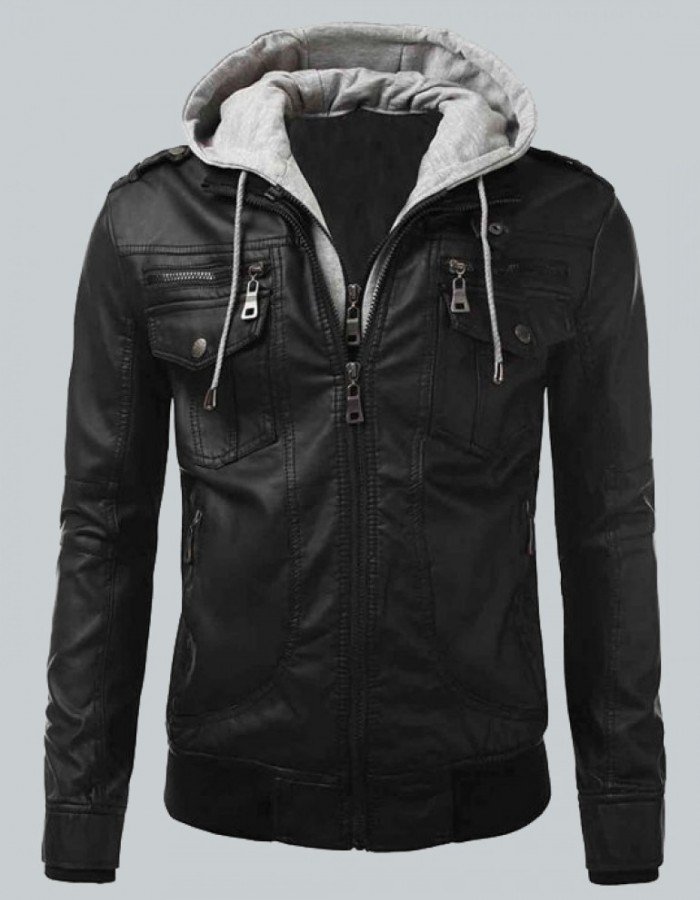 Bomber Mens Slim Fit Black Biker Jacket Bomber Mens Slim Fit Black Biker Jacket