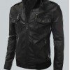 Bomber Mens Slim Fit Black Biker Jacket Bomber Mens Slim Fit Black Biker Jacket