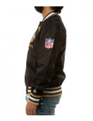 Bomber New Orleans Saints Black Satin Jacket