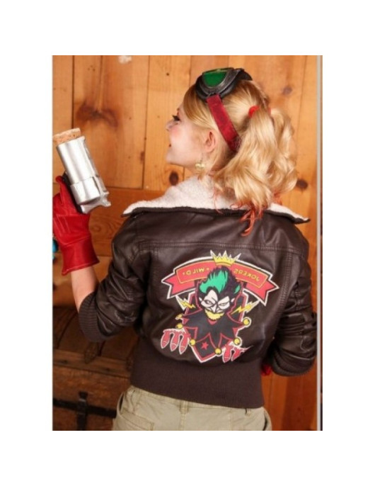 Bombshell Harley Quinn Brown Leather Jacket