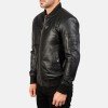 Bomia Black Leather Bomber Jacket Bomia Black Leather Bomber Jacket
