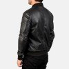 Bomia Black Leather Bomber Jacket Bomia Black Leather Bomber Jacket