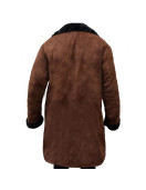 Brad Pitt Snatch Mickey ONeil Brown Suede Leather Shearling Coat