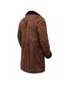 Brad Pitt Snatch Mickey ONeil Brown Suede Leather Shearling Coat