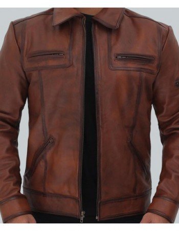 Bradford Casual Leather Jacket Mens