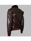 Brown R. J. MacReady Brown Bomber Leather Jacket