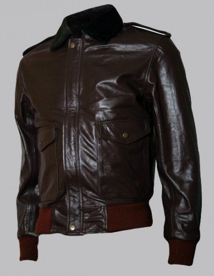 Brown R. J. MacReady Brown Bomber Leather Jacket Brown R. J. MacReady Brown Bomber Leather Jacket