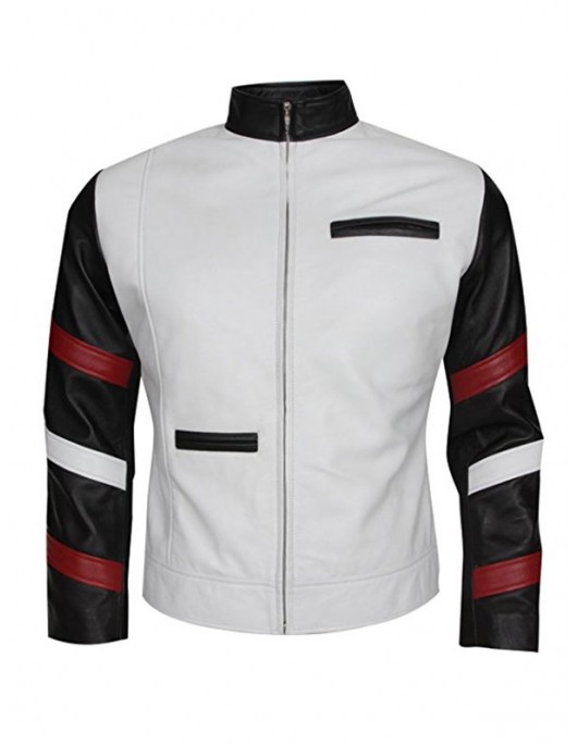 Bruce Lee Classic Vintage White Leather Jacket