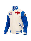 Buffalo Bills Retro Classic Rib Blue Wool Varsity Jacket