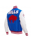 Buffalo Bills Retro Classic Rib Blue Wool Varsity Jacket