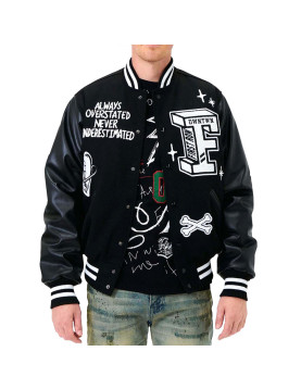 Bulldog First Row Black Varsity Jacket
