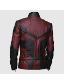 Charlie Cox Daredevil Costume Leather Jacket Maroon Black Contrast