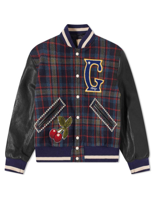 Check Wool Varsity Jacket