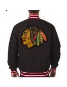 Chicago Blackhawks Varsity Wool Black Jacket