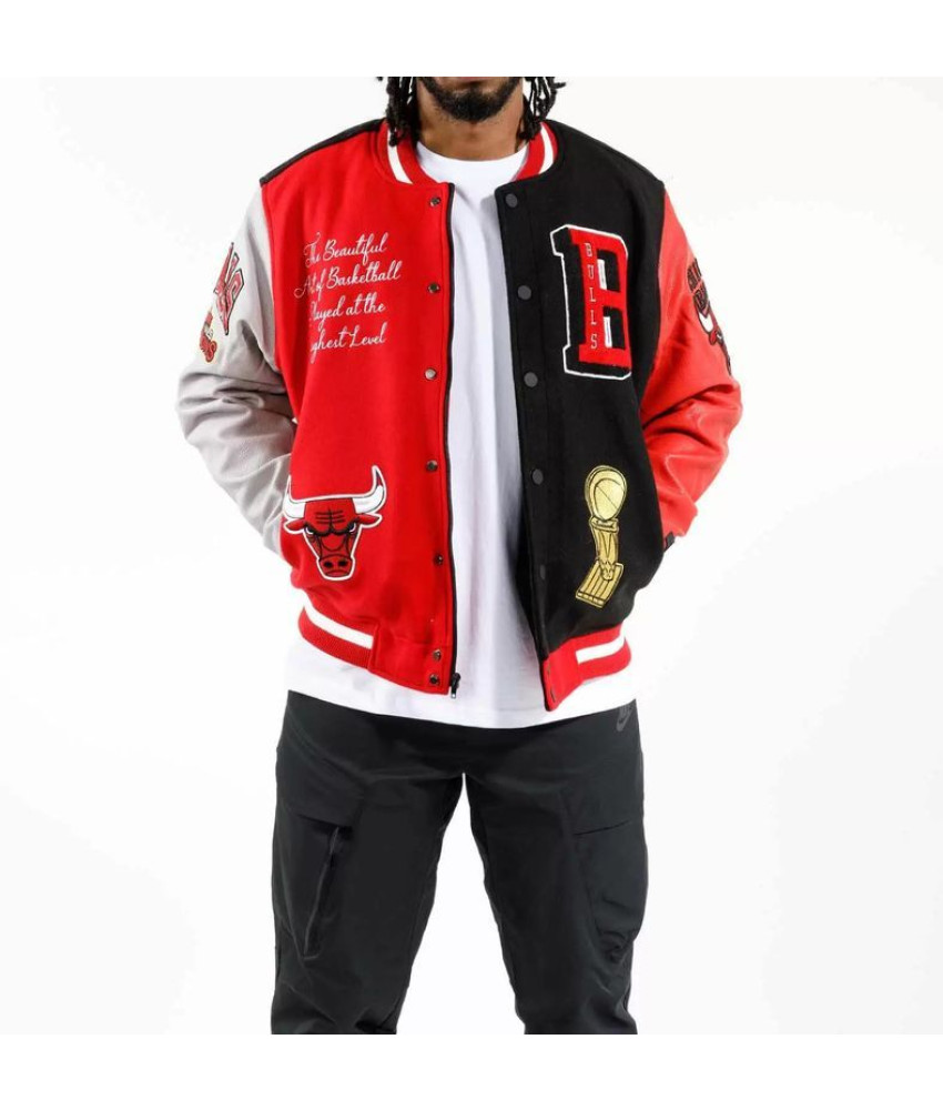 Pro Standard Chicago Bulls Varsity Jacket Red