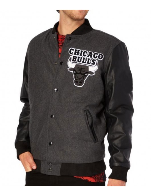 Chicago Bulls Varsity Black and Grey Jacket