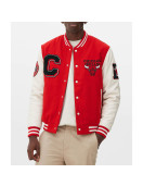 Chicago Bulls Varsity Red and Off White Jacket
