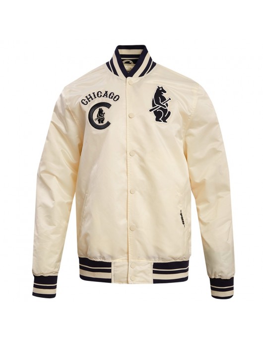 Chicago Cubs Off White Satin Jacket: A Fan Must-Have
