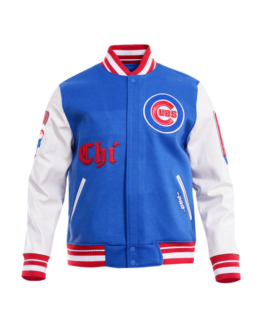 Chicago Cubs Old English Blue Wool Varsity Jacket