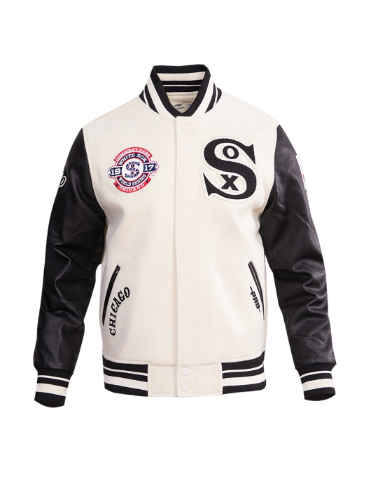 Chicago White Sox Retro Classic Off White Wool Varsity Jacket