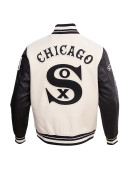 Chicago White Sox Retro Classic Off White Wool Varsity Jacket