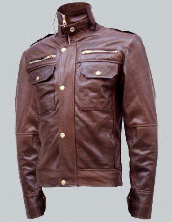 Chocolate Brown Leather Jacket Men