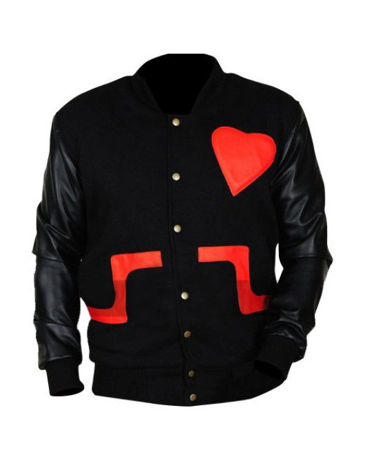 Chris Brown Love Not Hate Valentines Bomber Leather Letterman Jacket