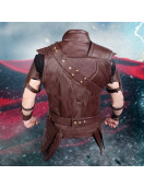 Chris Hemsworth Thor Ragnarok Brown Leather Vest with Removable Belts