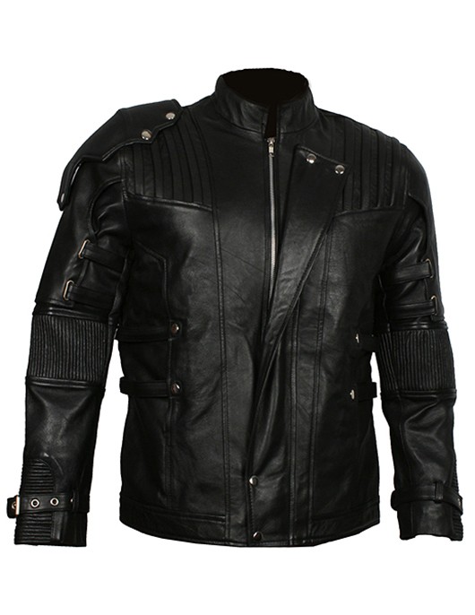Chris Pratt’s Star Lord Real Leather Jacket in Black Color