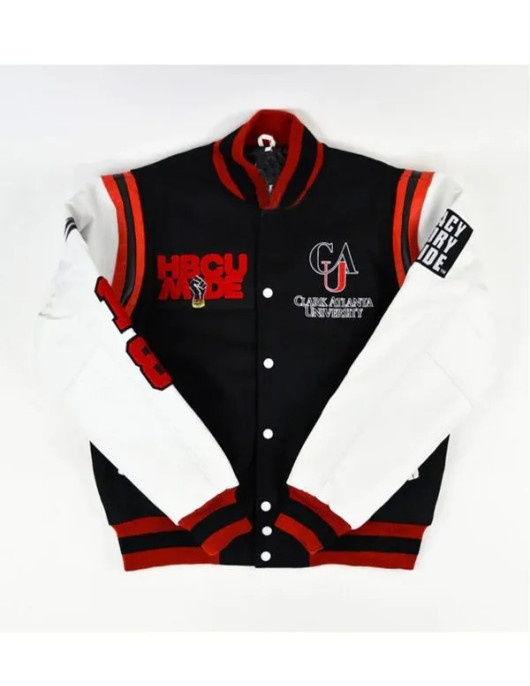 Clark Atlanta University Motto 2.0 Varsity White And Black Jacket