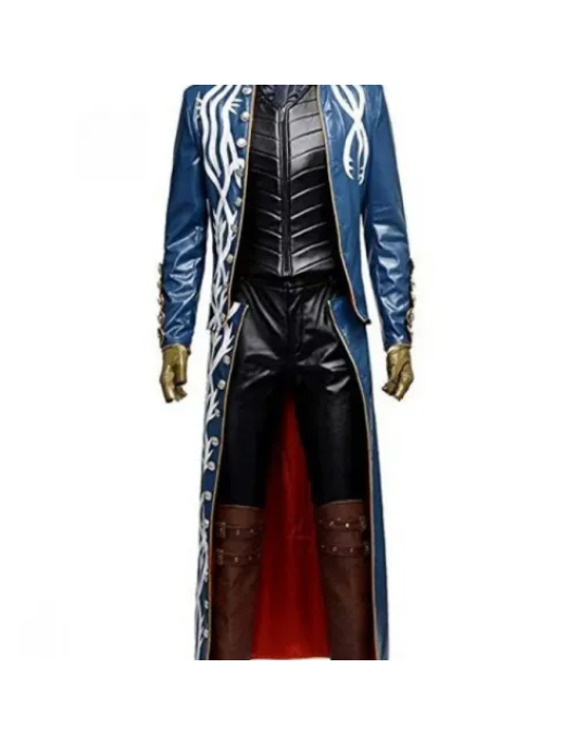 Clark Blue Trench Leather Coat Halloween Cosplay Costume