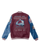 Colorado Avalanche Champions Varsity Maroon and Blue Jacket