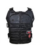 Cyberpunk 2077 Keanu Reeves Black Tactical Leather Vest