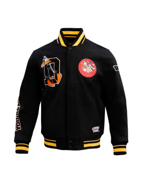 Daffy Duck Looney Tunes Freeze Max Black Varsity Jacket