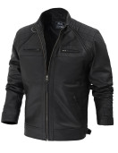 Diamond Classic Black Cafe Racer Biker Jacket