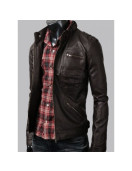 Dark Brown Zip Pocket Jacket