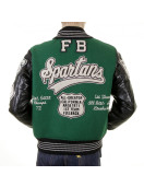 Dark Green Spartans Stadium Varsity Jacket